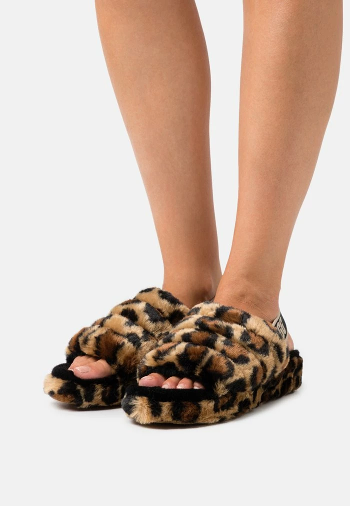 UGG FLUFF YEAH SPOTTY - Slippers - Natural