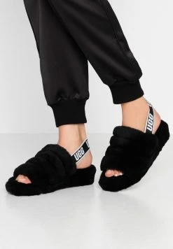 UGG FLUFF YEAH SLIDE - Platform Sandals - Black