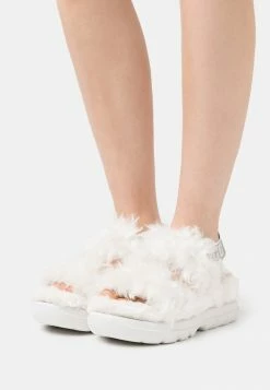 UGG FLUFF SUGAR - Platform Sandals - White