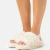 UGG FLUFF YEAH SLIDE PANTHER PRINT - Slippers - White