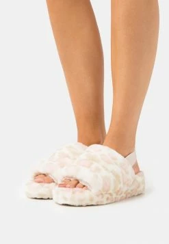 UGG FLUFF YEAH SLIDE PANTHER PRINT - Slippers - White