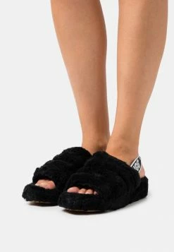 UGG FLUFF YEAH FUZZ SUGAR - Slippers - Black