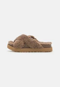 UGG FUZZ SUGAR CROSS SLIDE - Slippers - Hickory