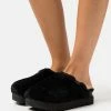 UGG FUZZ SUGAR SLIDE - Slippers - Black