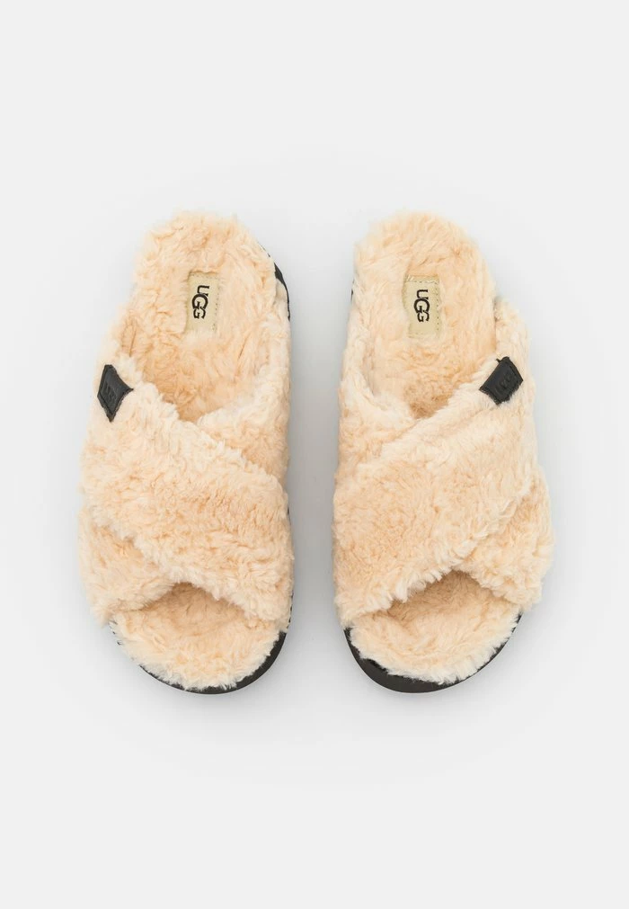 UGG FUZZ SUGAR CROSS SLIDE - Mules - Natural/black - Image 6