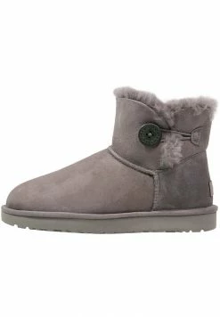 UGG MINI BAILEY BUTTON - Ankle Boots - Grey