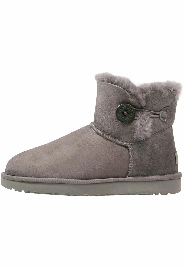 UGG MINI BAILEY BUTTON - Ankle Boots - Grey