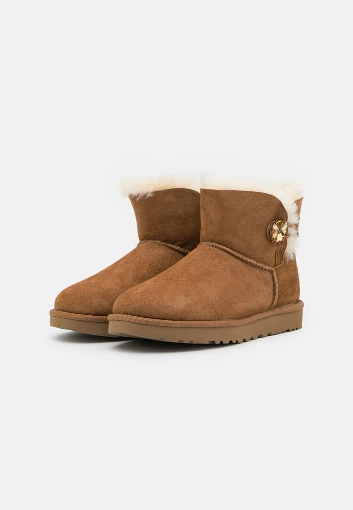 UGG MINI BAILEY BUTTON BLING - Classic Ankle Boots - Chestnut/gold - Image 3