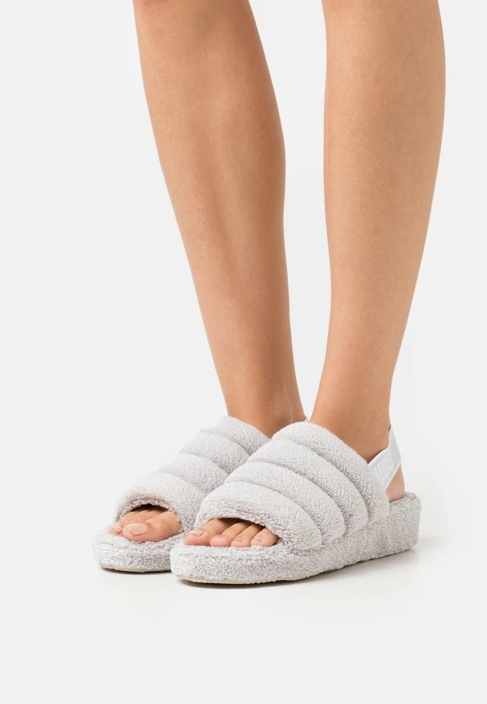 UGG FLUFF YEAH VEGAN - Platform Sandals - Metal Grey
