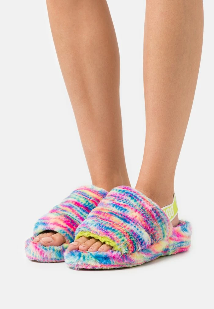 UGG FLUFF YEAH PIXELATE - Platform Sandals - White