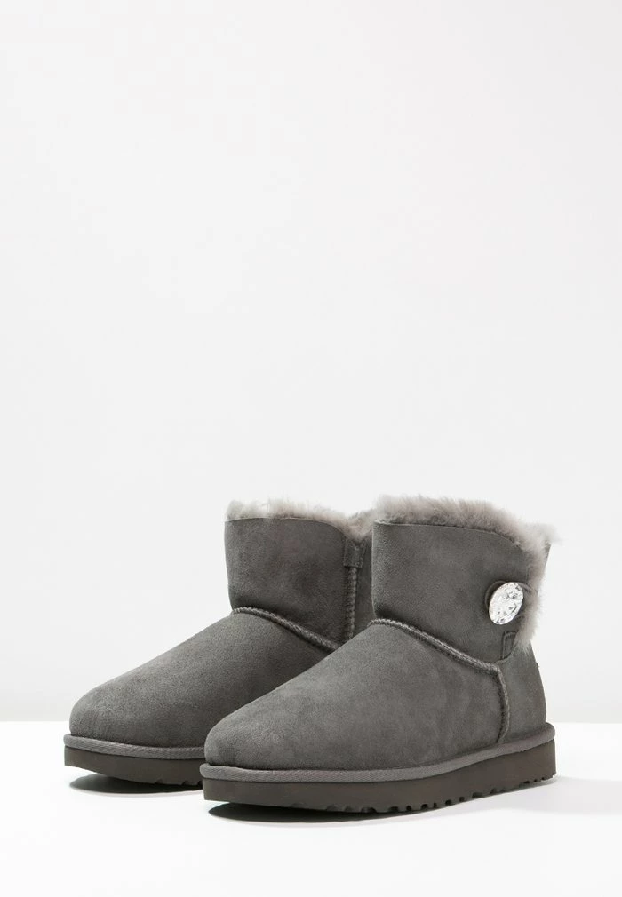 UGG MINI BAILEY BUTTON BLING - Classic Ankle Boots - Grey - Image 4