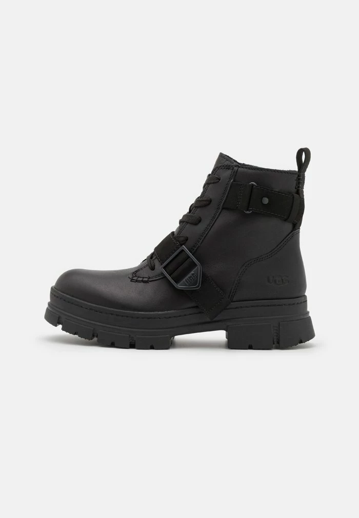 UGG ASHTON LACE UP - Platform Ankle Boots - Black
