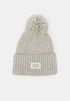 UGG CHUNKY BEANIE POM - Beanie - Light Grey