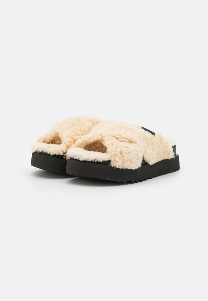UGG FUZZ SUGAR CROSS SLIDE - Mules - Natural/black - Image 3